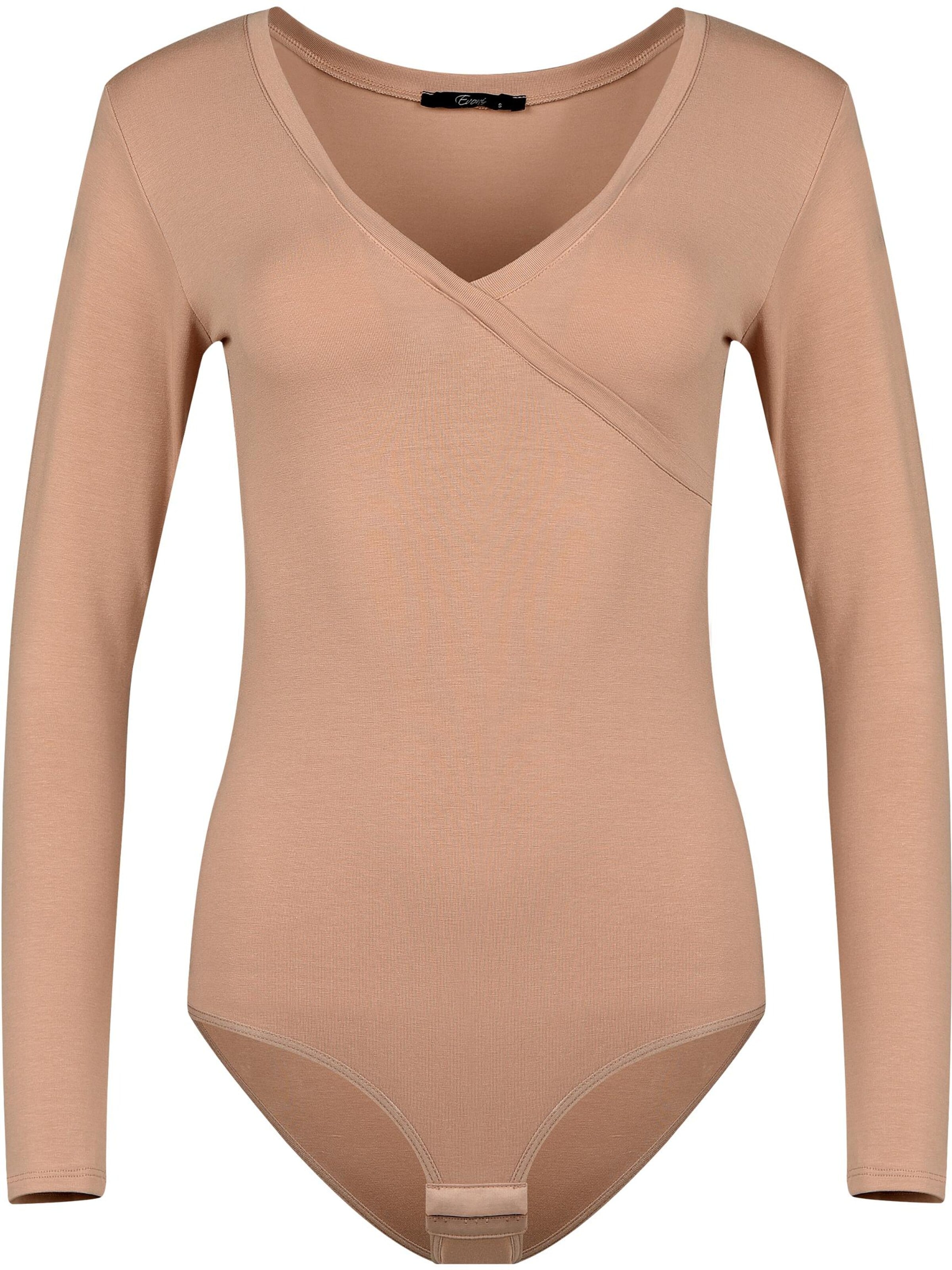Evoni Blouse Bodysuit in Beige: front