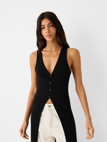 Bershka Knitted vest in Black: front