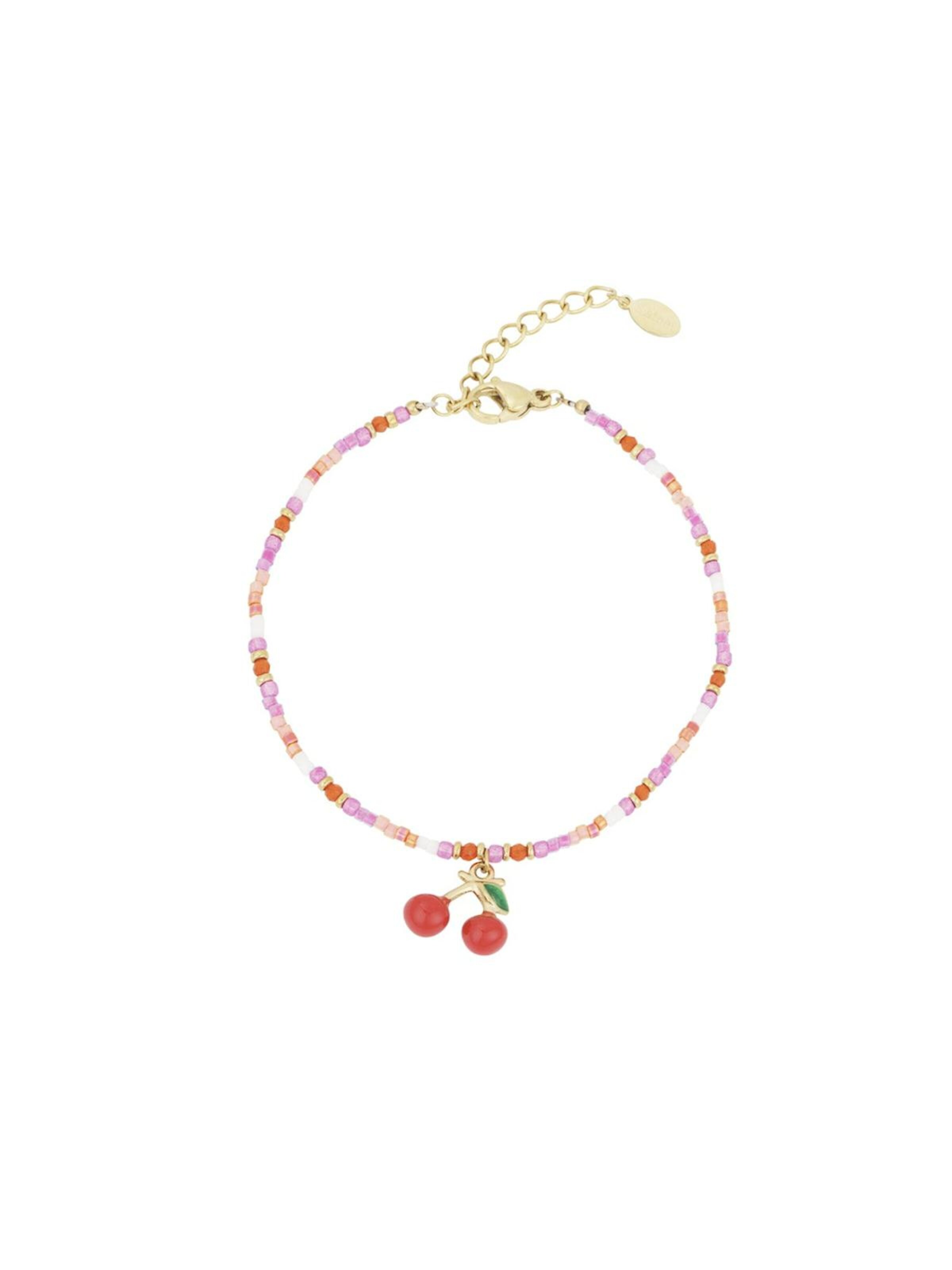 Cala Rose Bracelet 'CHERRY BEADS' in Red: front