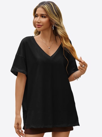 Tricou supradimensional de la Imily Bela pe negru: față