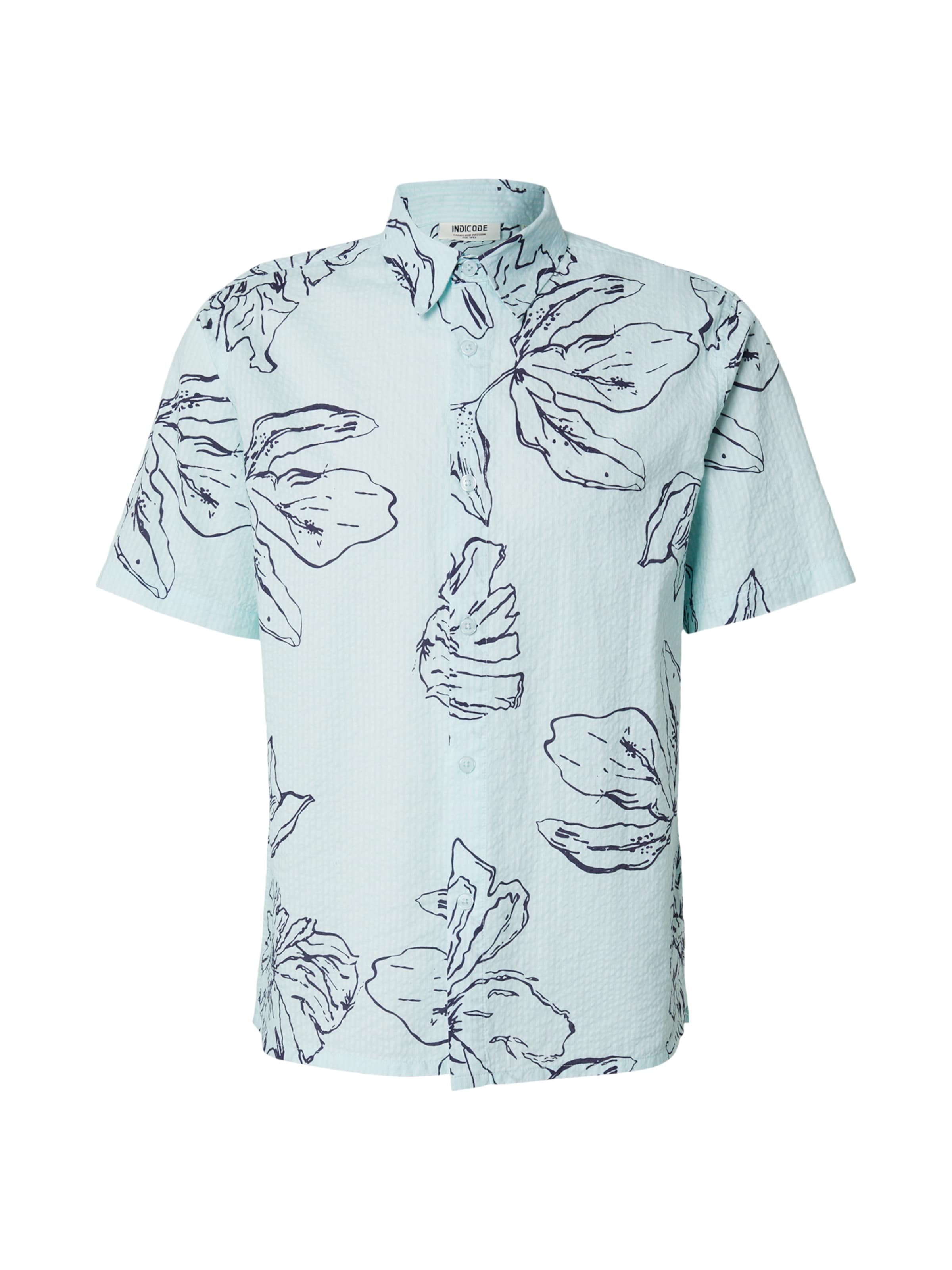 Coupe regular Chemise 'INGarden' INDICODE JEANS en bleu : devant