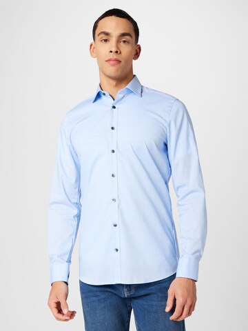 OLYMP Slim fit Skjorta 'New York' i blå: framsida