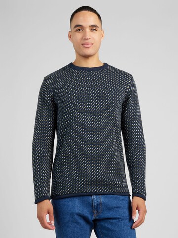 KnowledgeCotton Apparel Pullover - (GOTS) in Blau: predná strana