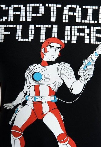 LOGOSHIRT Shirt 'Captain Future' in Zwart