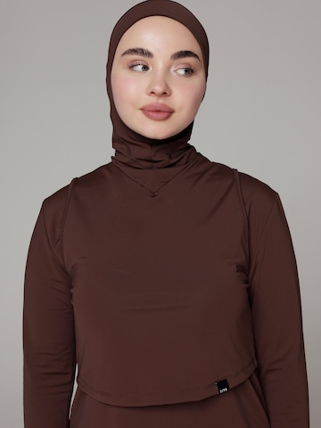 SIYA Swimwear Badeanzug 'Hijab' in Braun: Vorderseite