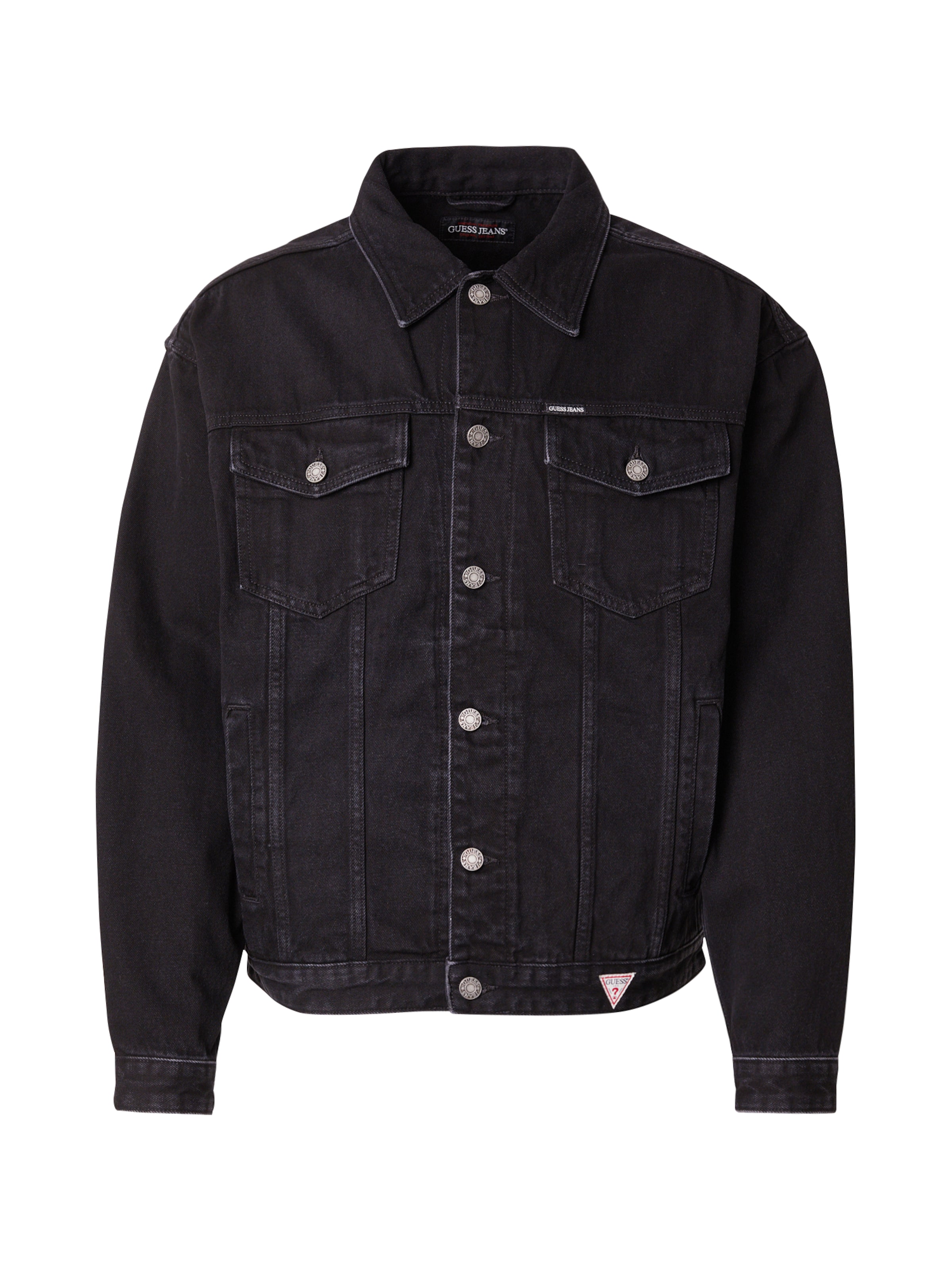 GUESS JEANS Átmeneti dzseki - fekete: elől