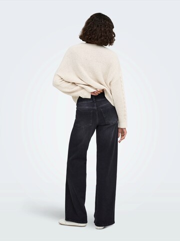 ONLY Wide Leg Jeans 'ONLMADISON BLUSH' in Schwarz