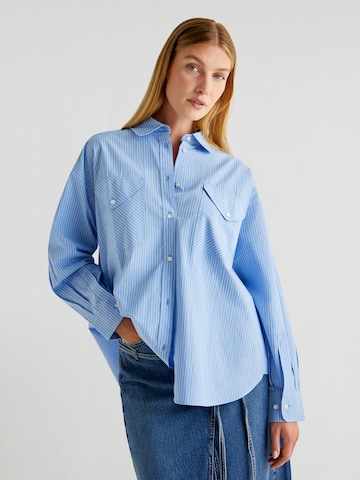 Camicia da donna di Scalpers in blu: frontale