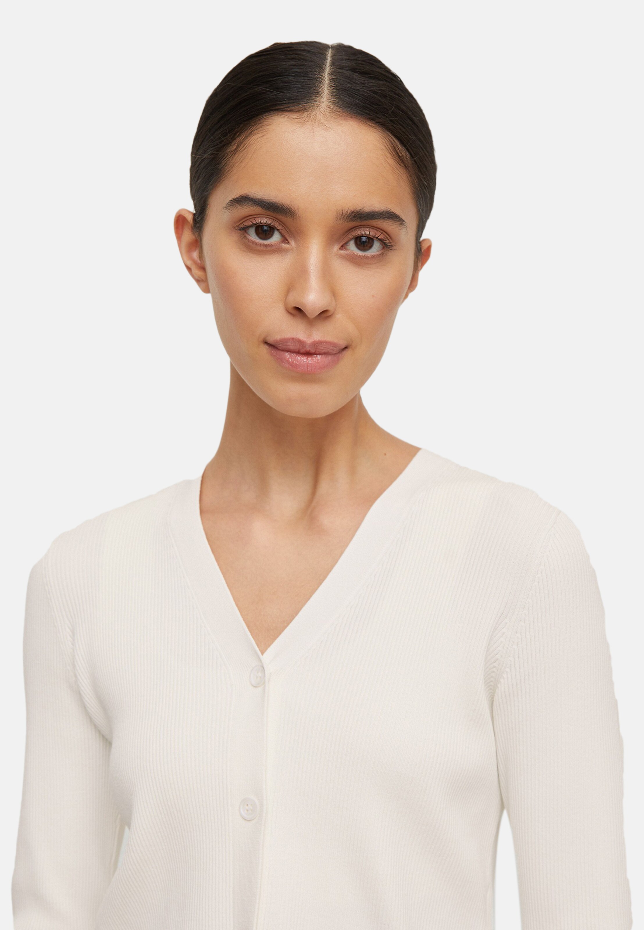 Frauen Pullover & Strick 12storeez Strickjacke in Ecru - LT11280 Frauen Pullover & Strick 12storeez Strickjacke in Ecru - LT11280