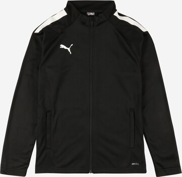 PUMA Athletic Jacket 'TeamLIGA' in Black: front