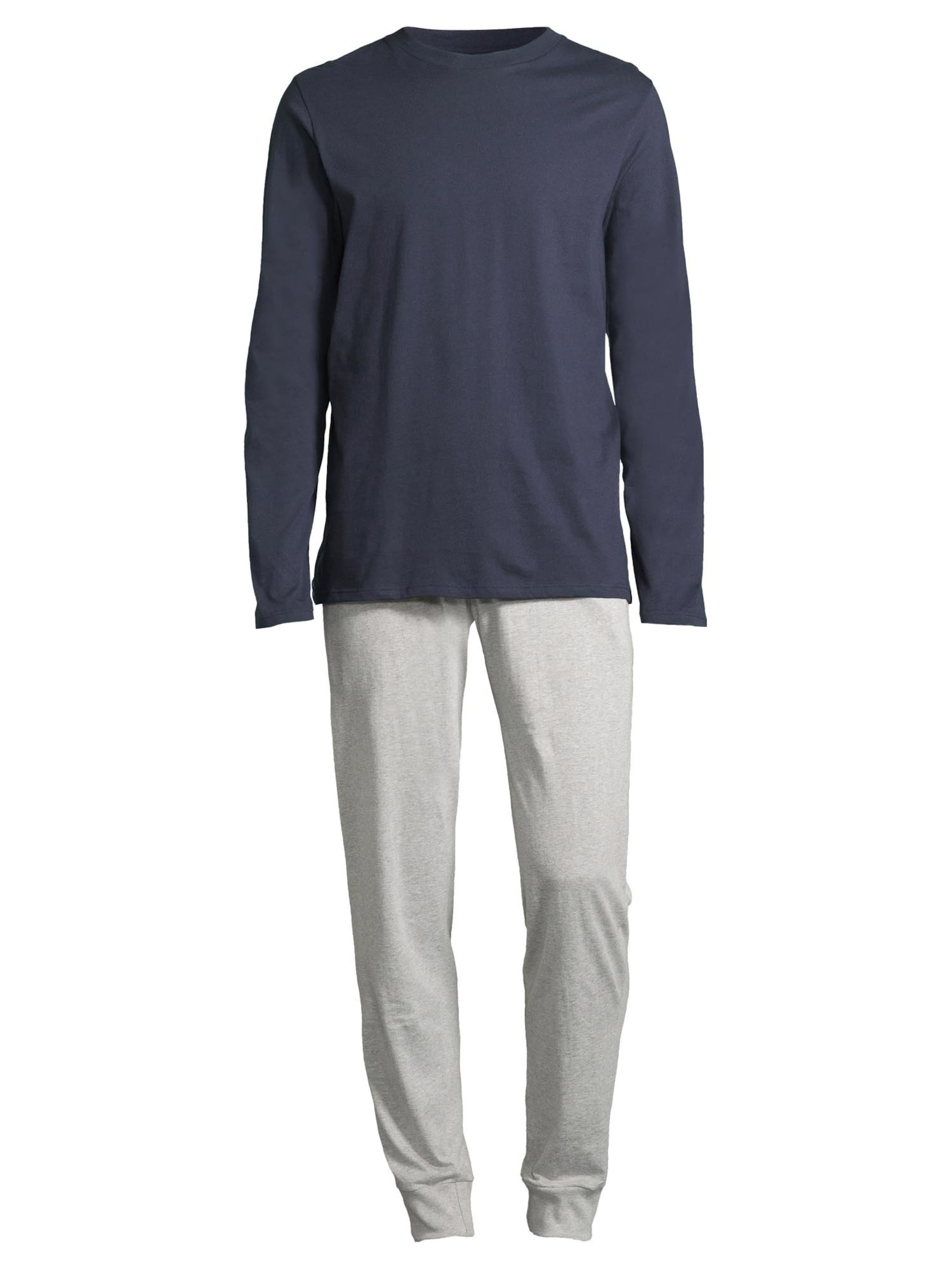 SCHIESSER Pyjama lang 'Night & Home' in Grijs: voorkant