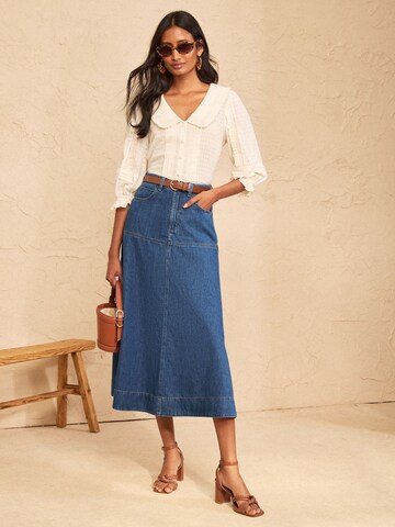 love & roses Skirt in Blue