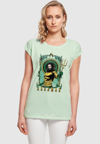 ABSOLUTE CULT Shirt 'Aquaman - Trident' in Green: front