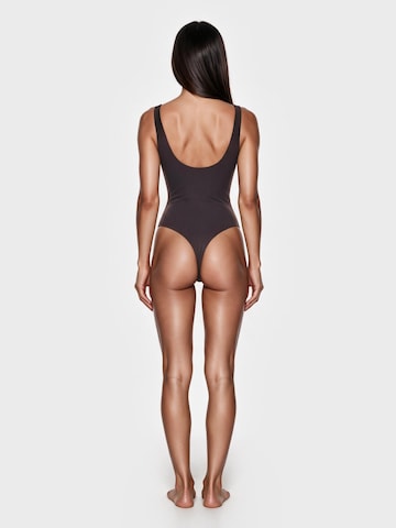 GOD SAVE QUEENS Body 'Second Skin Square-Neck Bodysuit' – hnědá