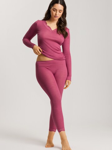 Hanro - Camisa ' Woolen Lace ' em rosa
