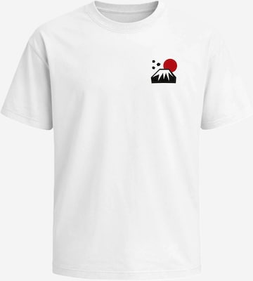 Neverless Shirt 'Mount Fuji' in White: front