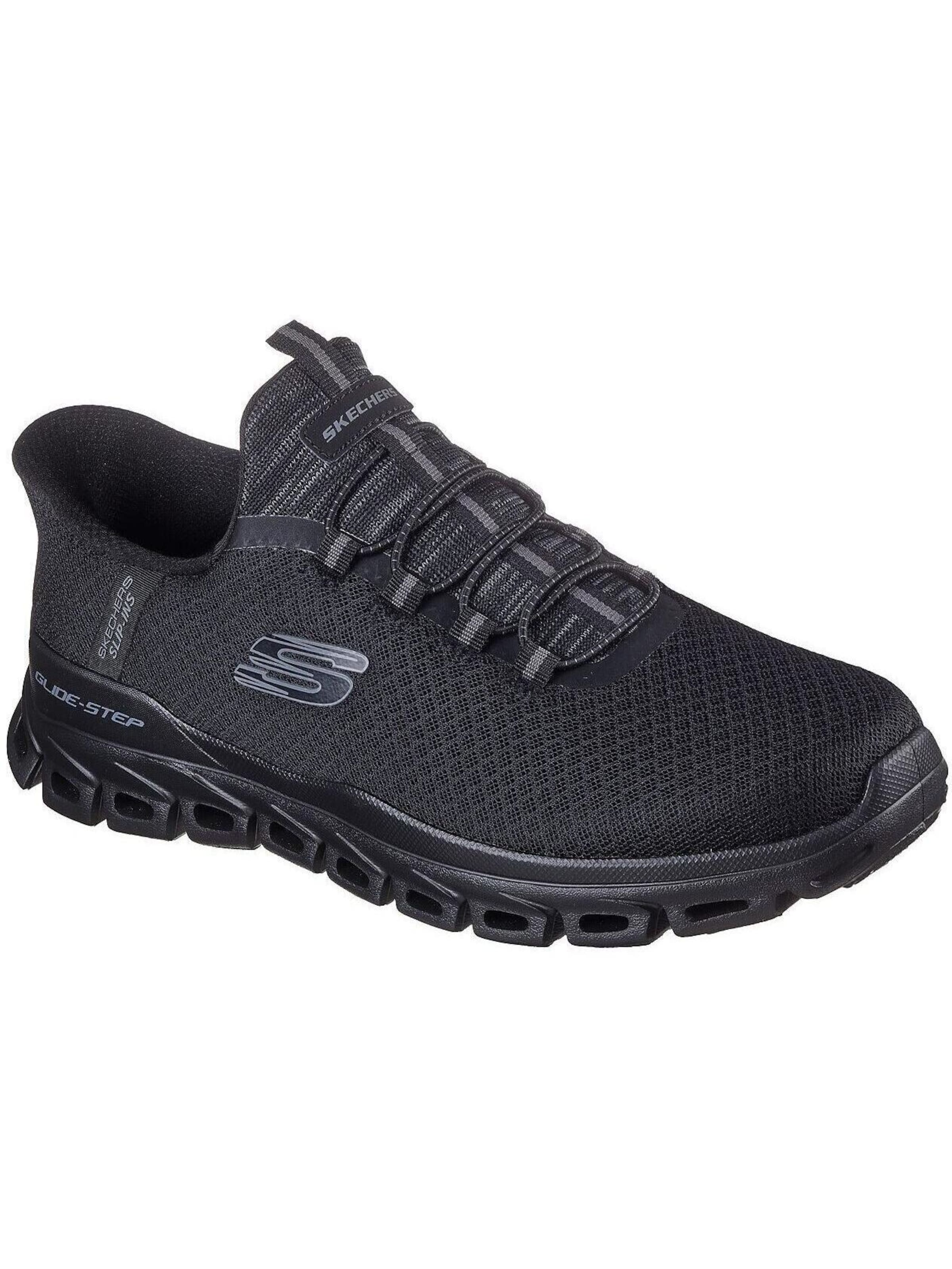 SKECHERS Sportschoen 'Glide-step - Noxus' in Zwart: voorkant