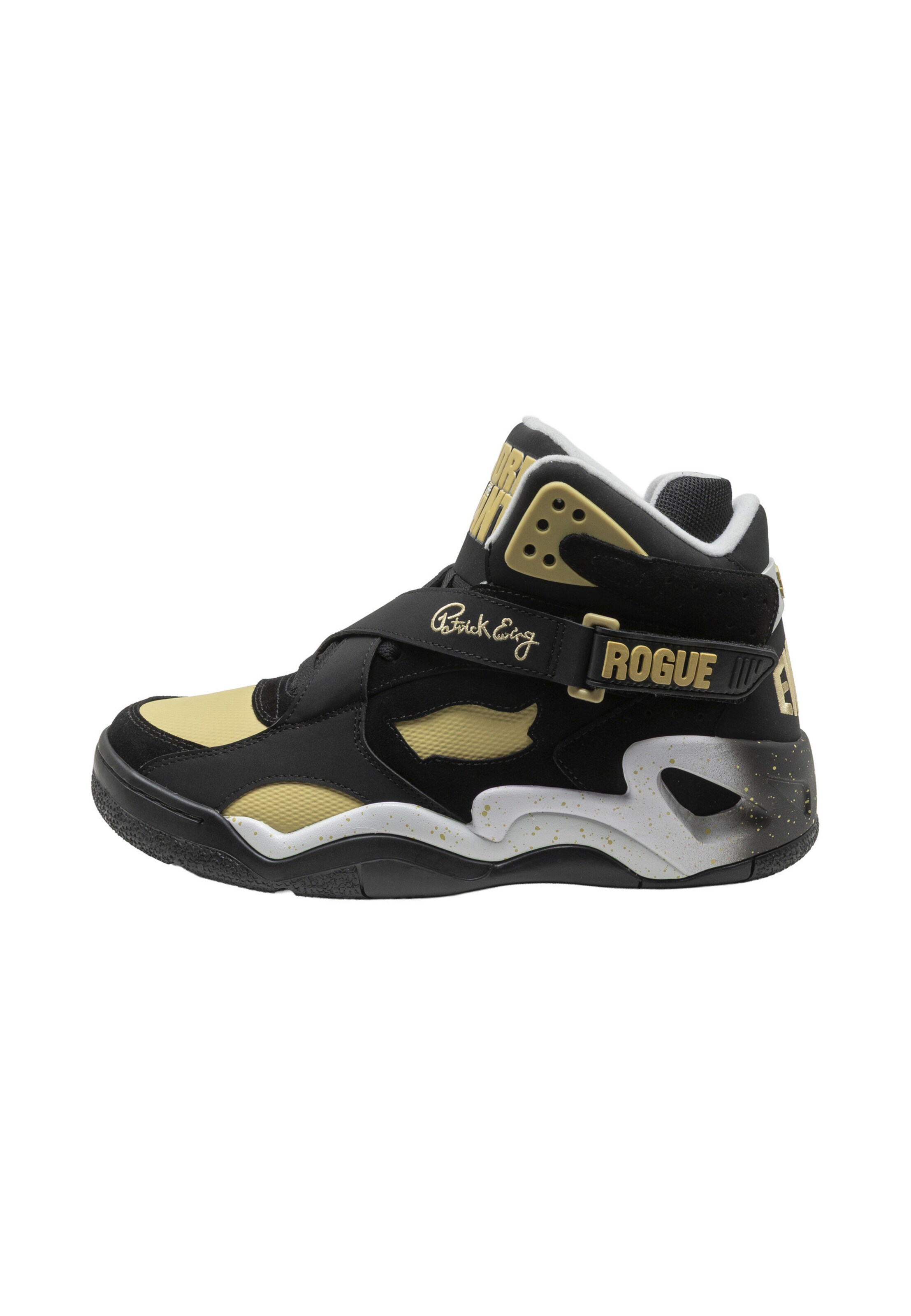 Ewing Magas szárú sportcipők 'Rogue x Andre The Giant' - fekete: elől
