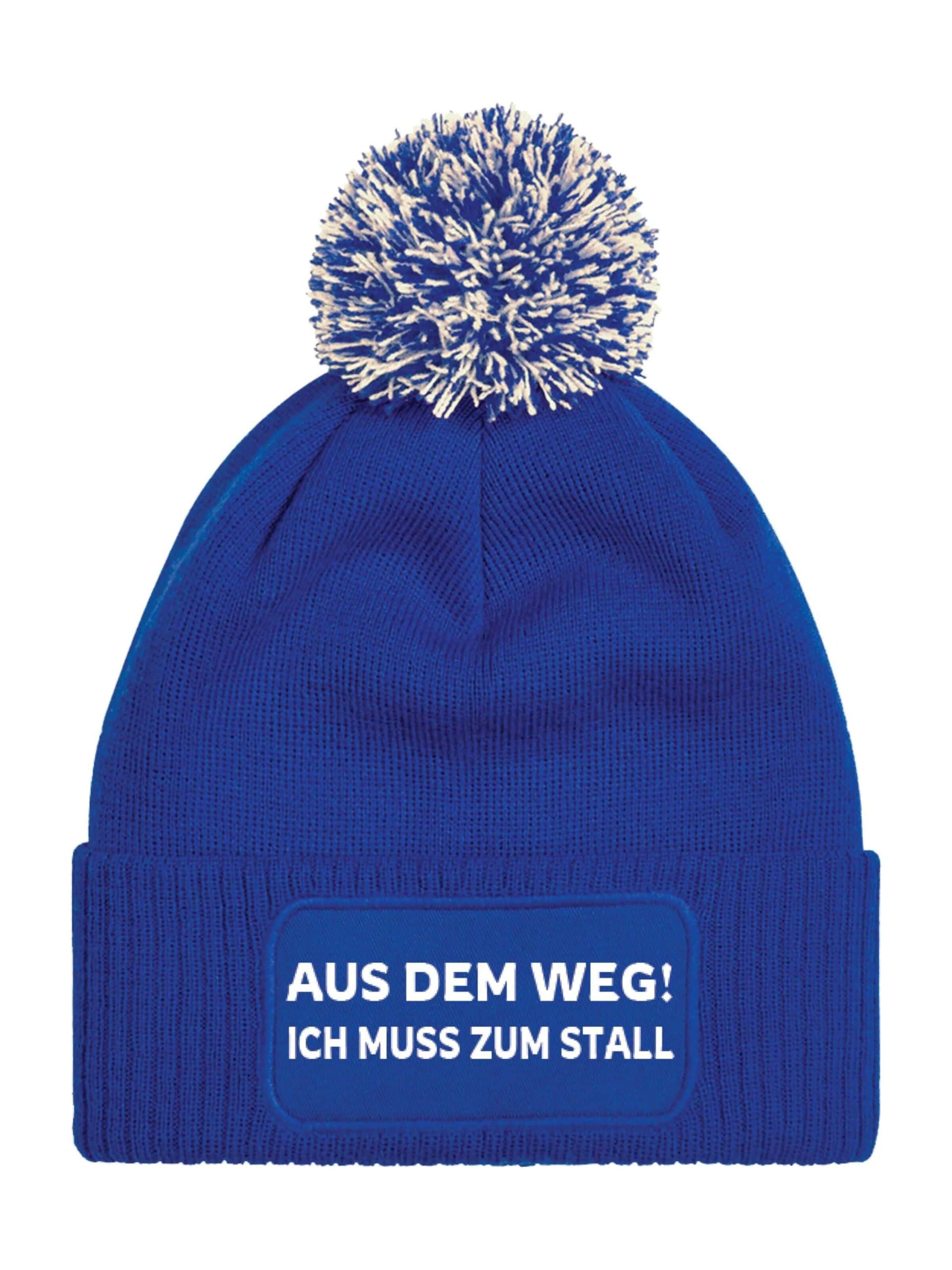 Youth Designz Beanie 'Muss zum Stall' in Blue: front