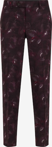 WE Fashion Slim fit Trousers with creases in Red: front