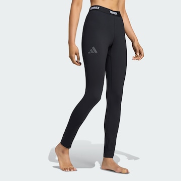 ADIDAS TERREXSkinny Sportske hlače - crna boja: prednji dio