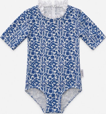 SEABASS Badpak 'Girls Swimsuit Ruffle' in Blauw: voorkant