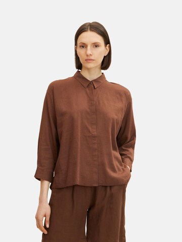 TOM TAILOR Blouse in Brown: front