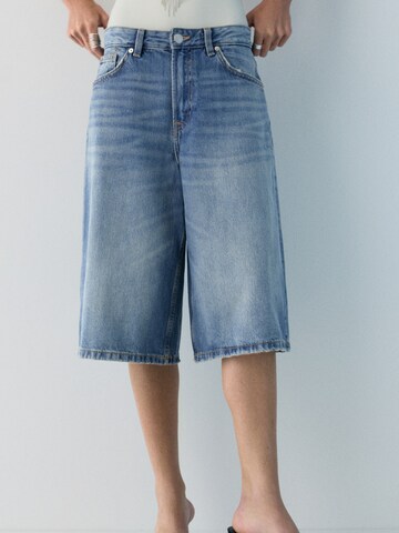 Wide Leg Jean Pull&Bear en bleu : devant