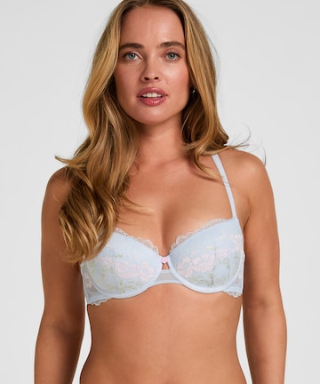 Hunkemöller T-shirt BH in Blauw: voorkant