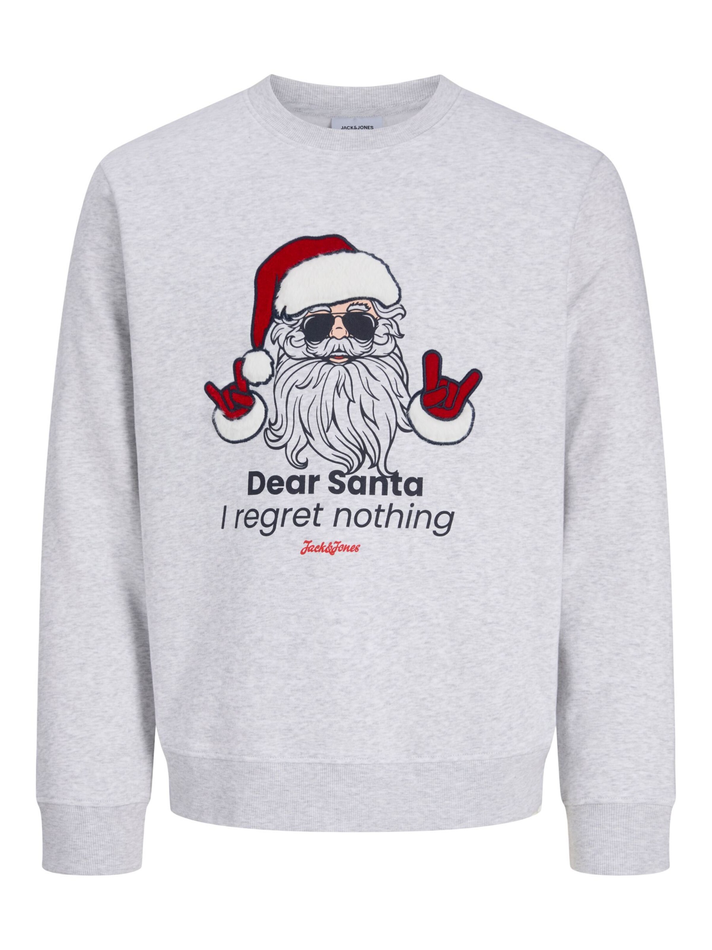 JACK & JONES Sweatshirt 'JJXmas Fun' i hvid: forside
