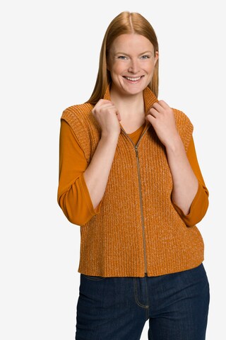 Ulla Popken Knit Cardigan in Orange: front