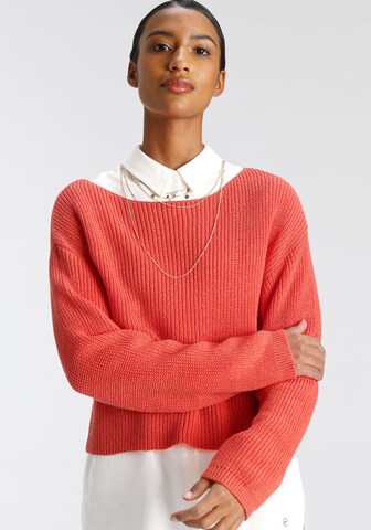 TAMARIS Sweater 'Boxy' in Orange: front