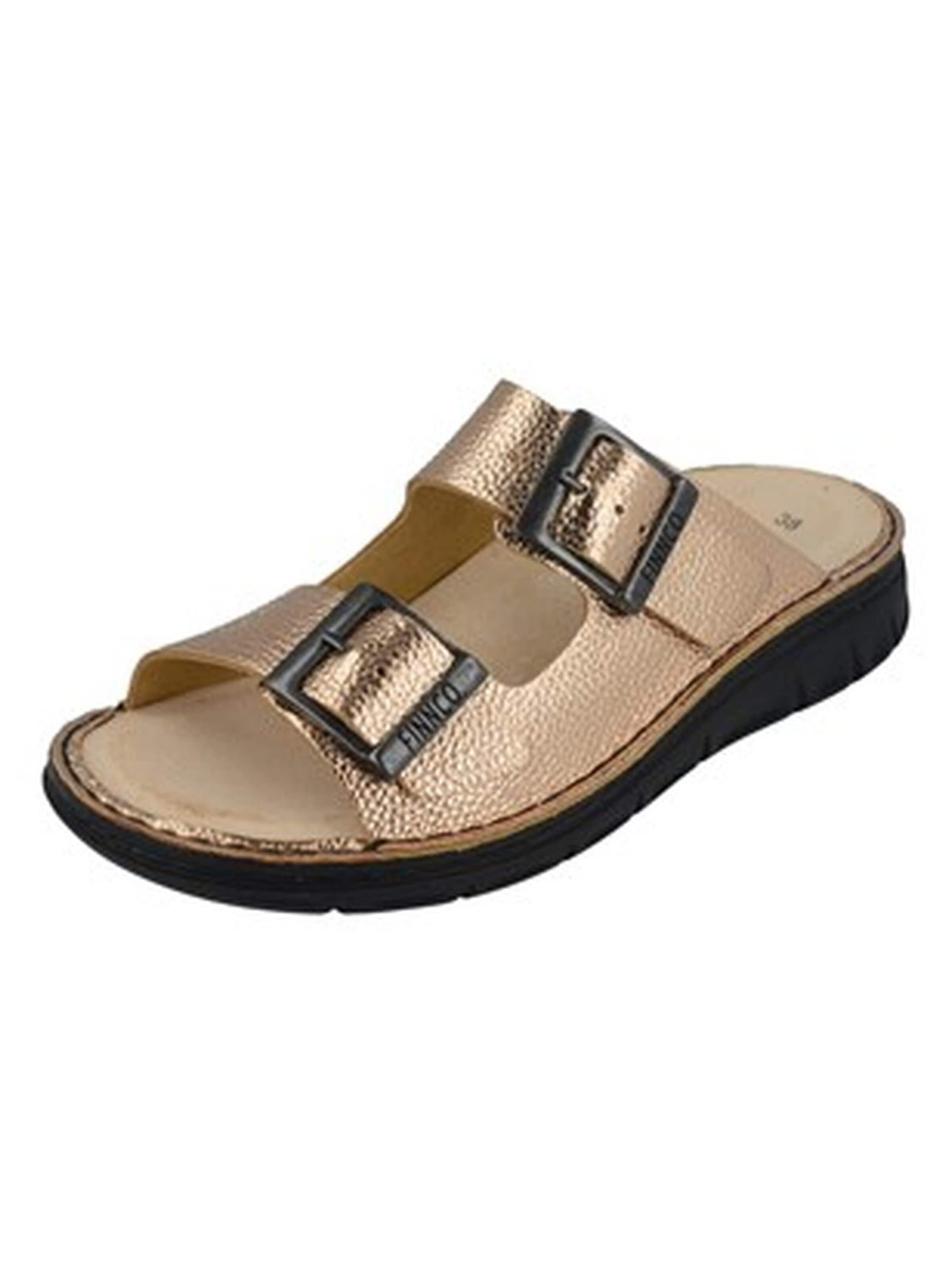Finn Comfort Mules 'Pantolette Damen 81546-819367 Echtleder in gold' in Gold: front