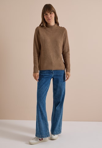 CECIL Pullover mit Struktur und Knopfdetail in Braun