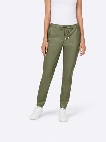 Regular Pantaloni de la heine pe verde: față