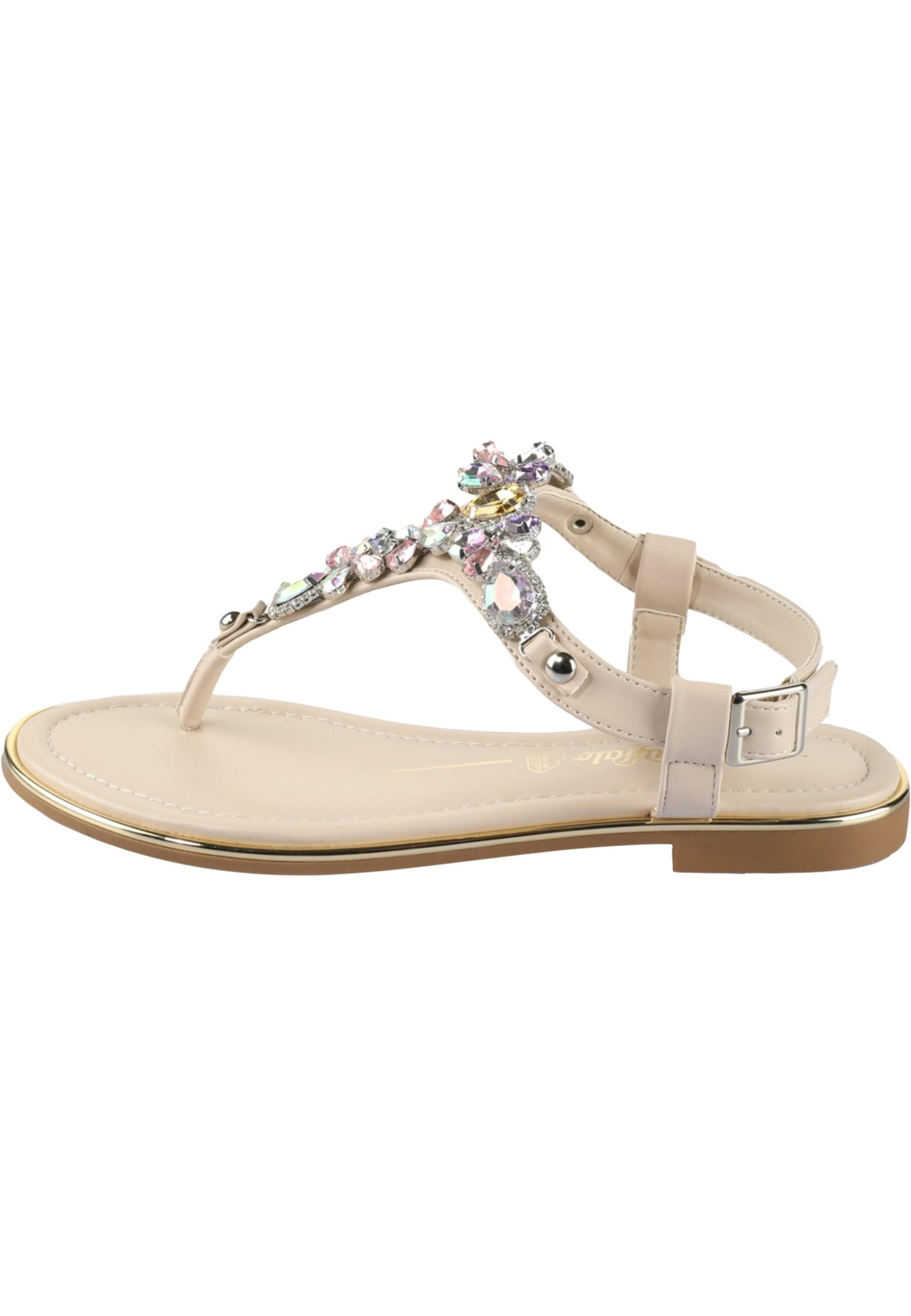 BUFFALO Σαγιονάρες διχαλωτές 'Kira' σε μπεζ: μπροστά