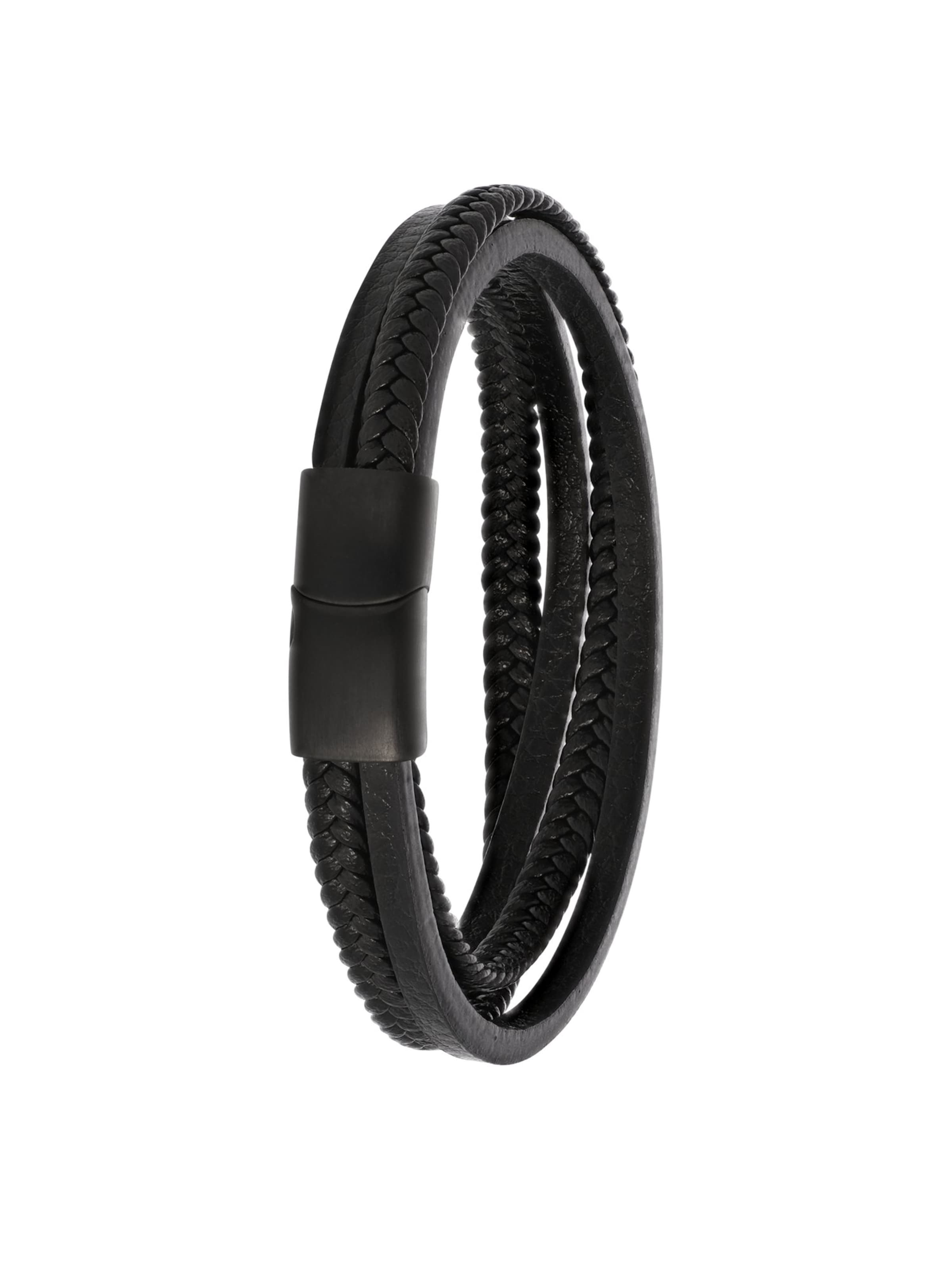 Lucardi Armband 'Suit & Tie' in Zwart: voorkant