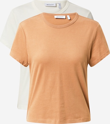 T-shirt 'Forever' WEEKDAY en marron : devant