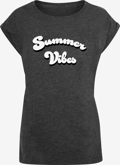 Merchcode T-shirt 'Summer Vibes' en gris foncé / noir / blanc, Vue avec produit