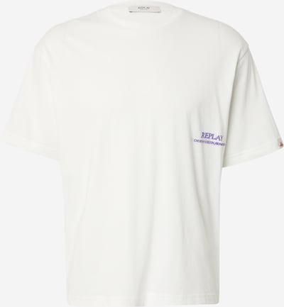 REPLAY T-Shirt en bleu-gris / citron vert / blanc, Vue avec produit