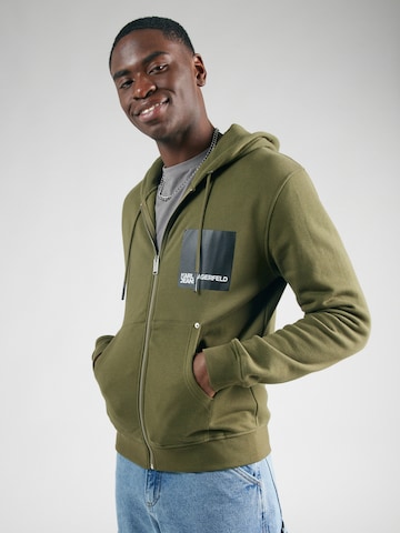 KARL LAGERFELD JEANS Sweatjacke in Grün: Vorderseite