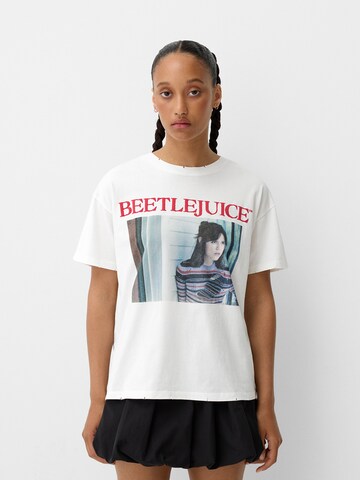 T-shirt Bershka en blanc : devant