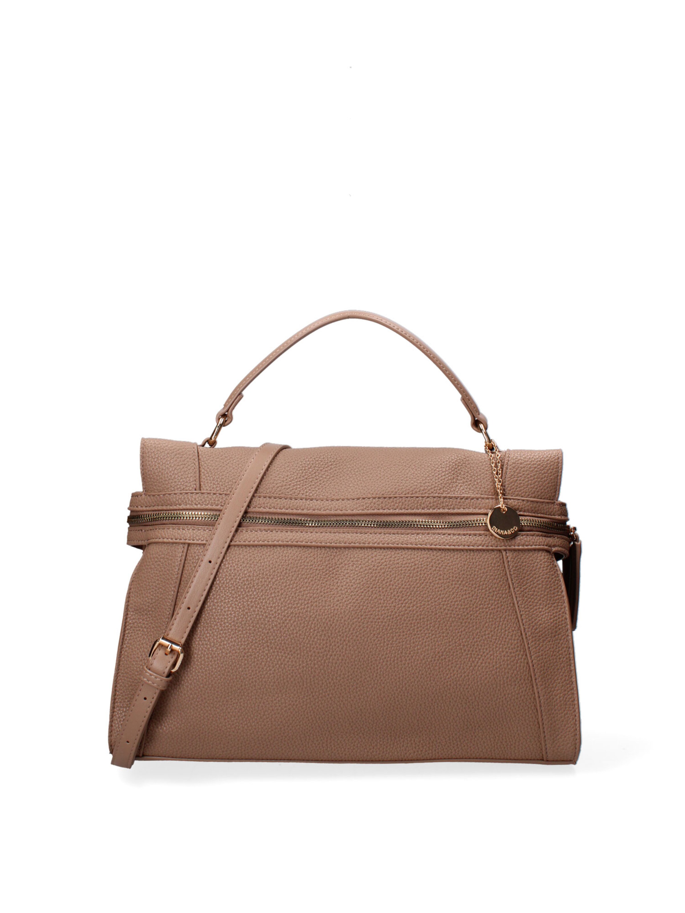 Borsa a mano 'Borsa a Mano Donna Ecopelle - Zip e Tracolla Rimovibile' di Diana&Co. in grigio