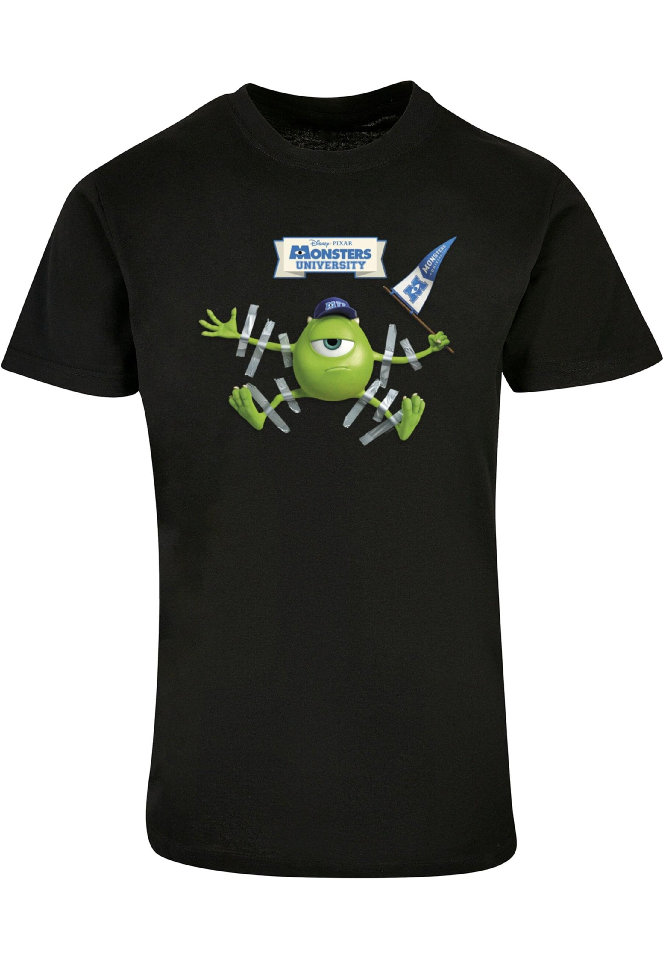ABSOLUTE CULT Shirt 'Monster University - Taped Mike' in Black: front
