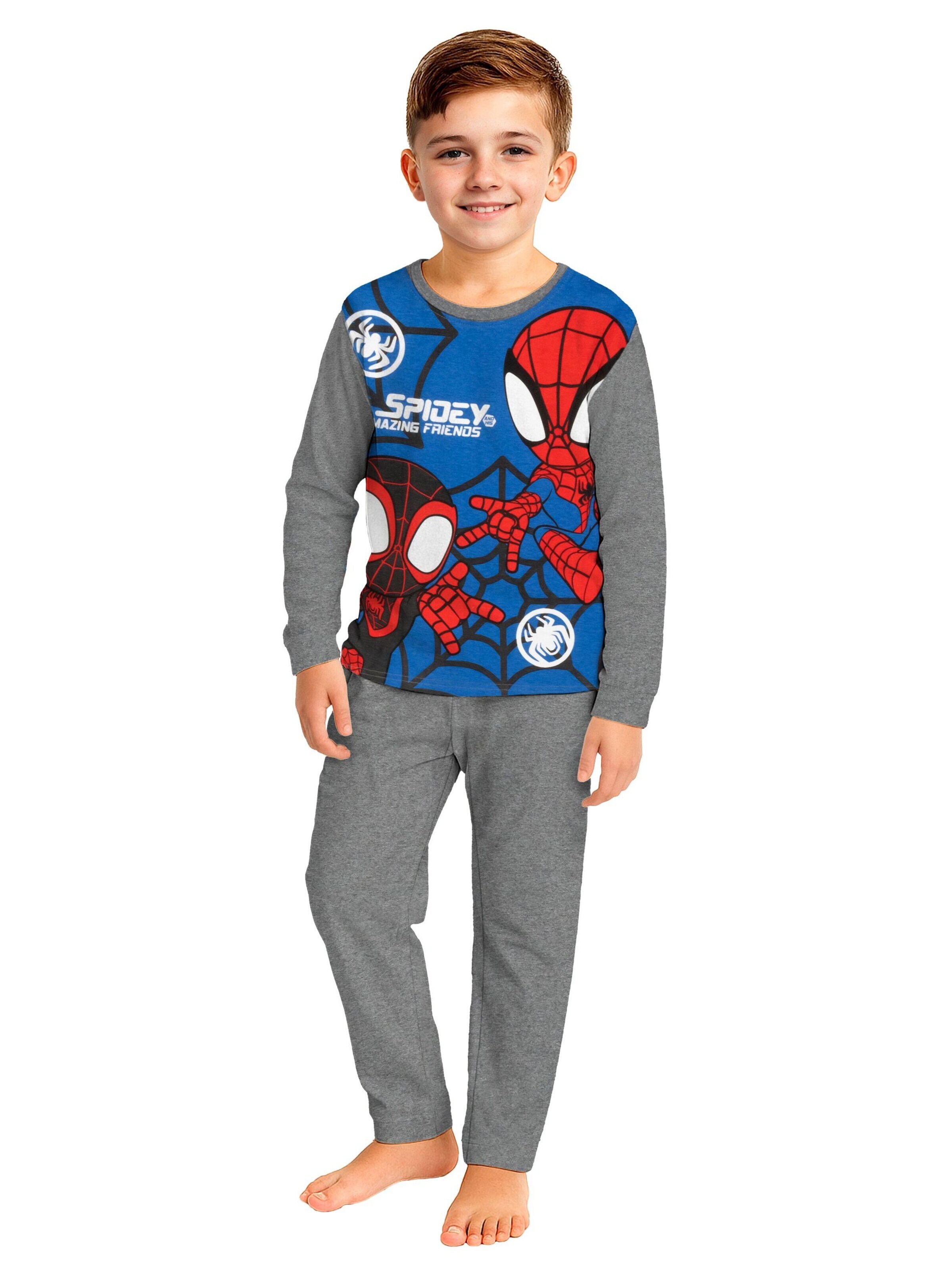 SPIDERMAN Pajamas 'Marvel Spidey und seine Super-Freunde' in Grey: front