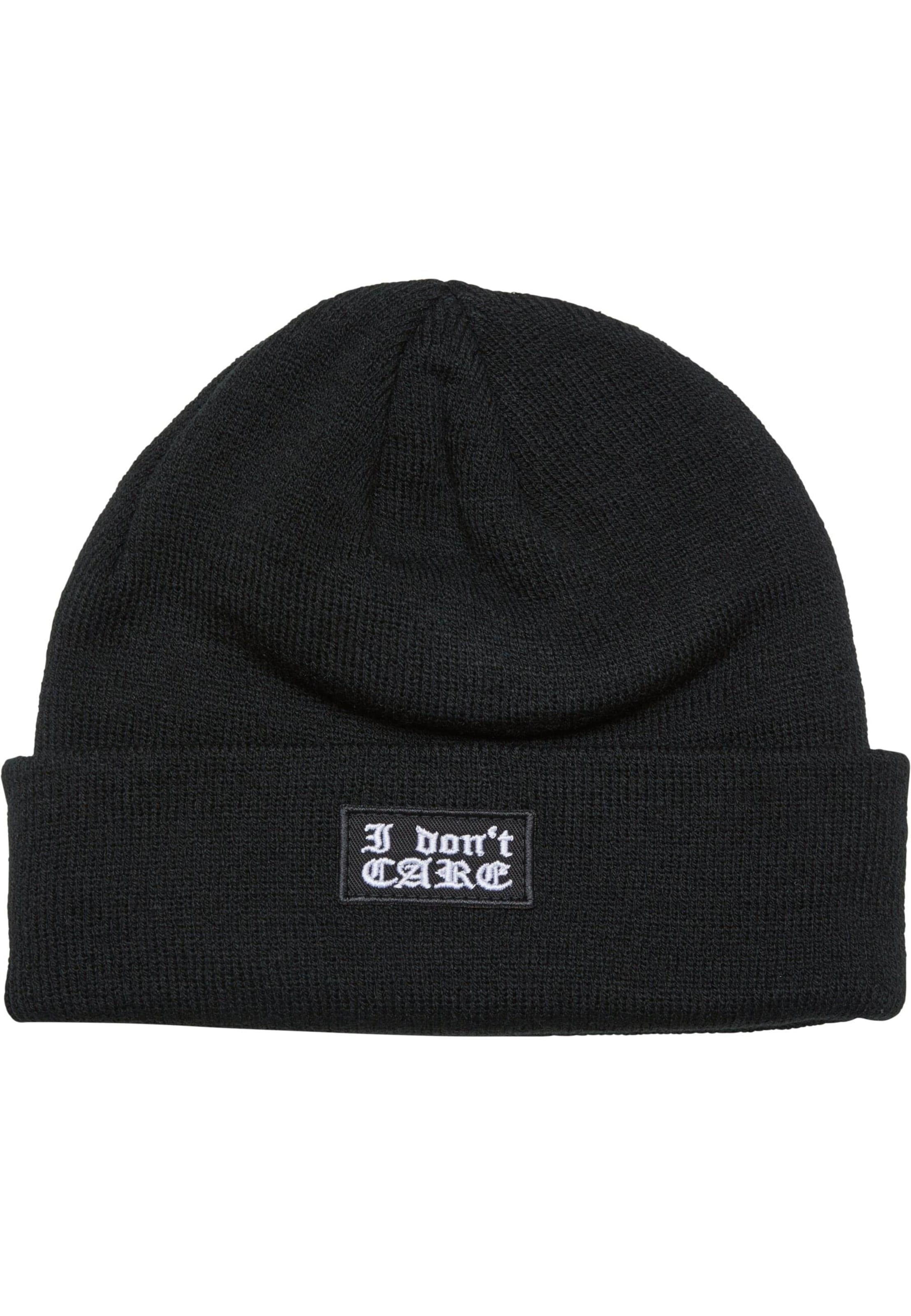 Bonnet 'I Don´t Care' Mister Tee en noir : devant
