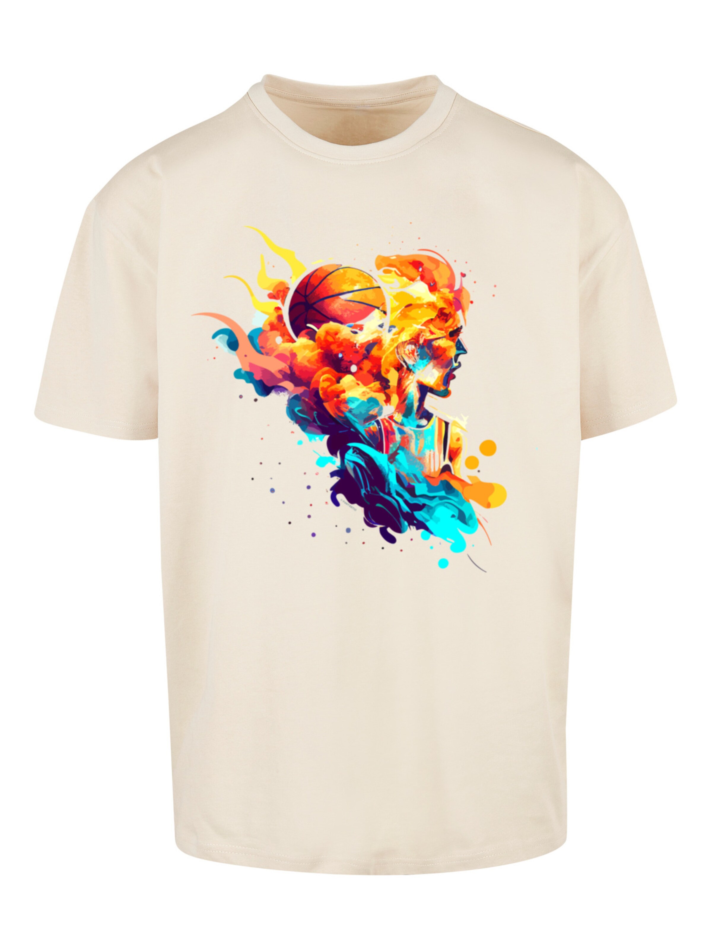 F4NT4STIC Shirt 'Basketball Sports Collection - Abstract player' in Beige: Vorderseite