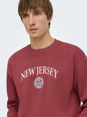 Only & Sons Sweatshirt 'ONSCONNOR' in Red