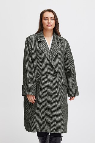 Fransa Curve Between-Seasons Coat 'Palma' in Black: front