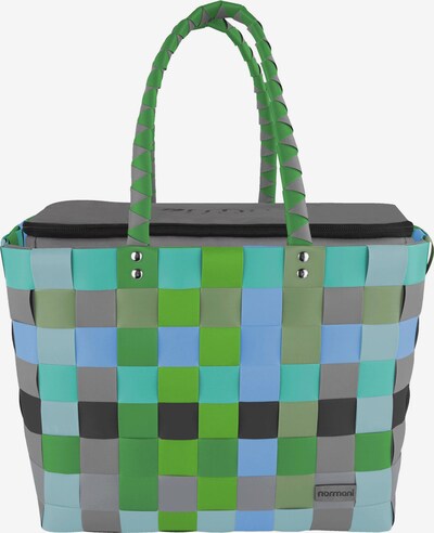 normani Strandtasche in hellblau / grau / anthrazit / grün, Produktansicht